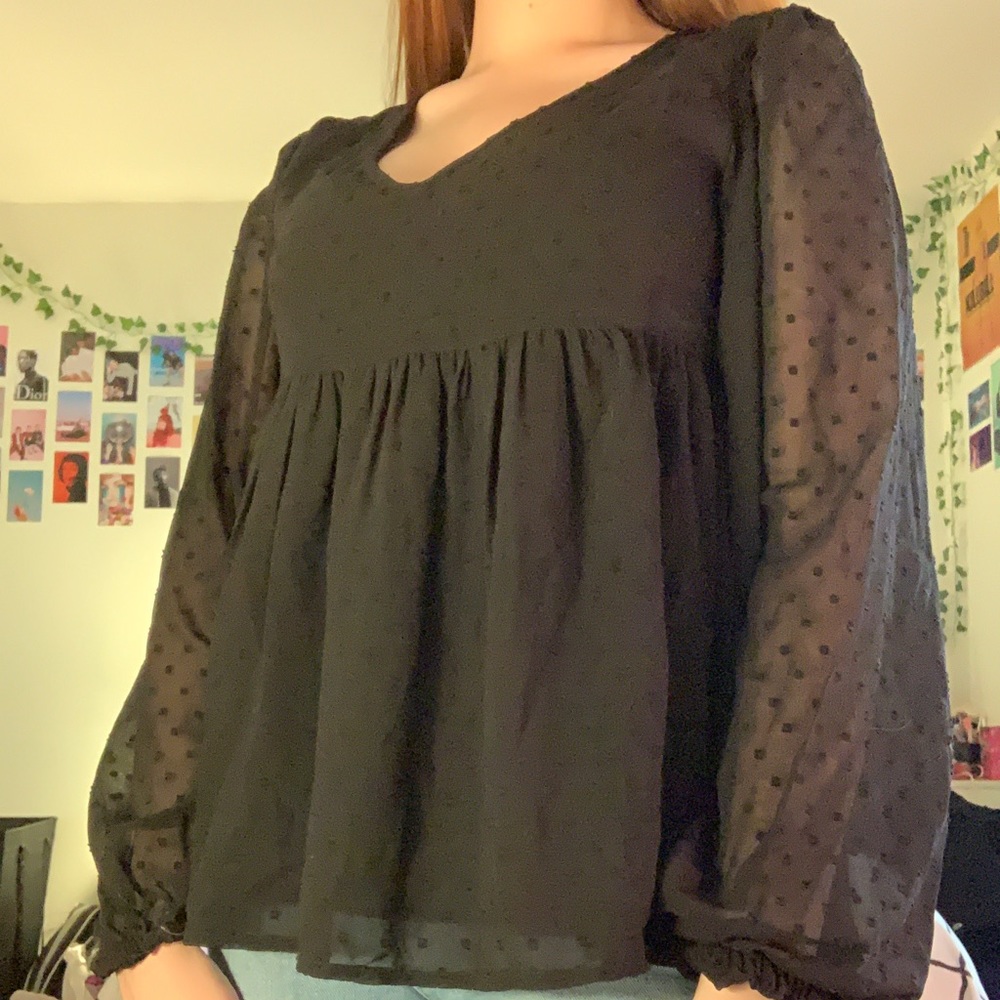 urban outfitters black sheer top